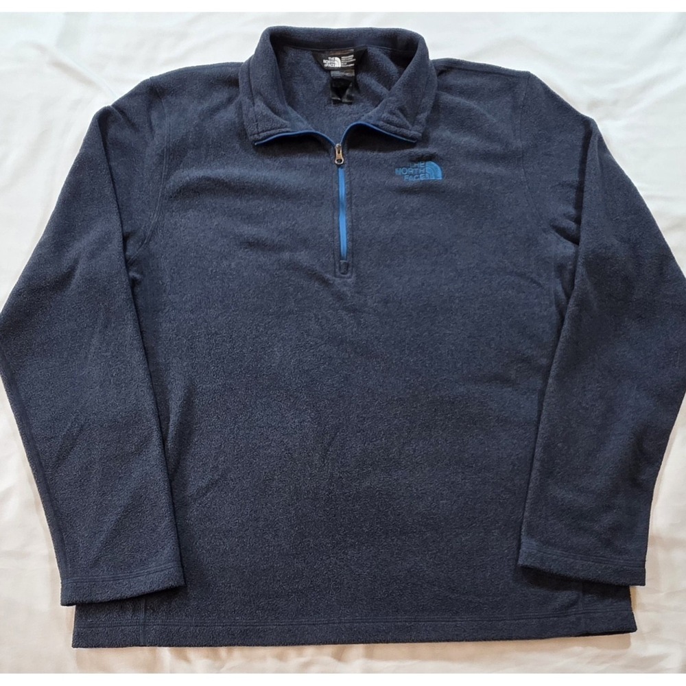 The North Face 1/4 Zip Long Sleeve Fleece Pullover Jacket Men's Medium Blue